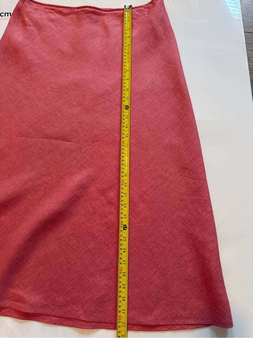 Eileen Fisher Coral Linen Button-Up Top and Skirt Set - Picture 7 of 11